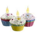 Assorted Fake Cupcakes with Light (3 Per/Box)