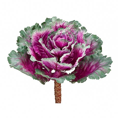 11.5 Inch Ornamental Artificial Cabbage Purple Green