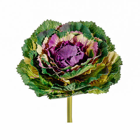5 Inch Artificial Cabbage Pick Plum Green