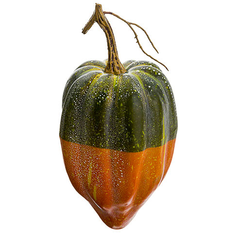 9 Inch Weighted Artificial Gourd Green Orange