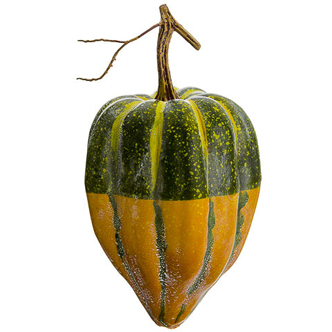 9 Inch Weighted Artificial Gourd Green Yellow