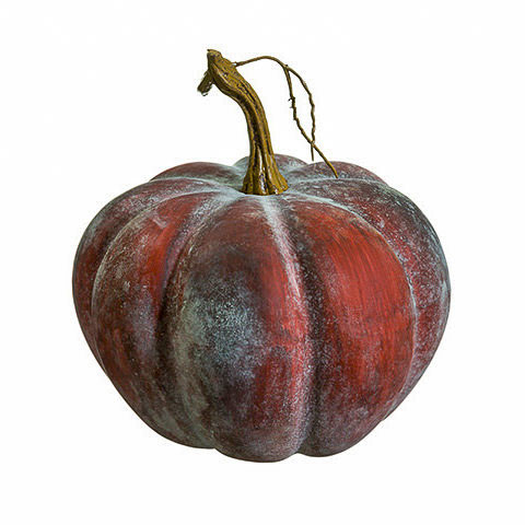 7 Inch Weighted Faux Pumpkin Antique Brown