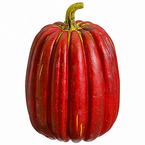 8.5 Inch Weighted Fake Pumpkin Red Green