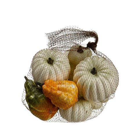 Assorted Artificial Pumpkin Gourd in Bag Cream (8 Per/Bag)