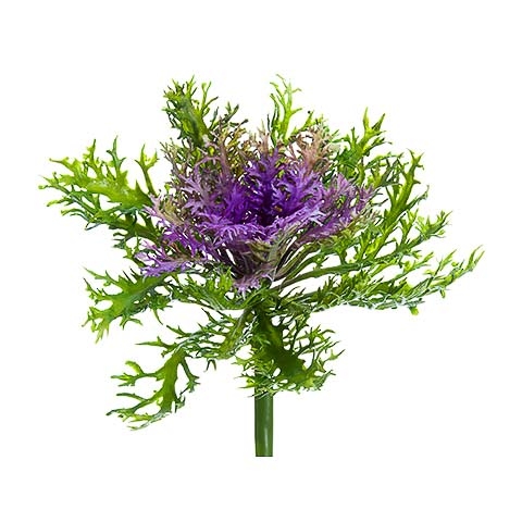 9 Inch Faux Cabbage Spray Green Lavender