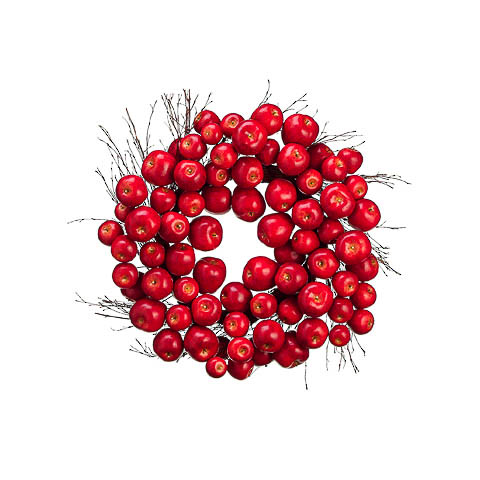 24 Inch Artificial Apple Wreath Red