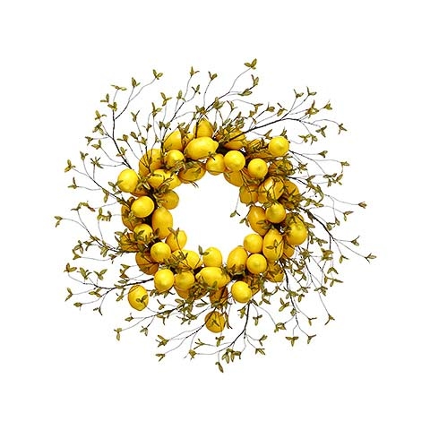 32 Inch Lemon Wreath Yellow