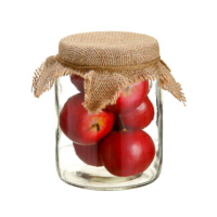 Faux Apple in 5.75 Inch Glass Jar Red