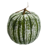 12.5 Inch Beaded Fake Pumpkin Green